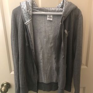 Gray Victoria’s Secret zip-up hooded jacket